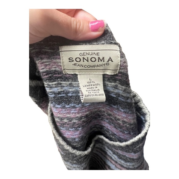 Colorful Grandpa Sweater Lambswool Large - Picture 3 of 3